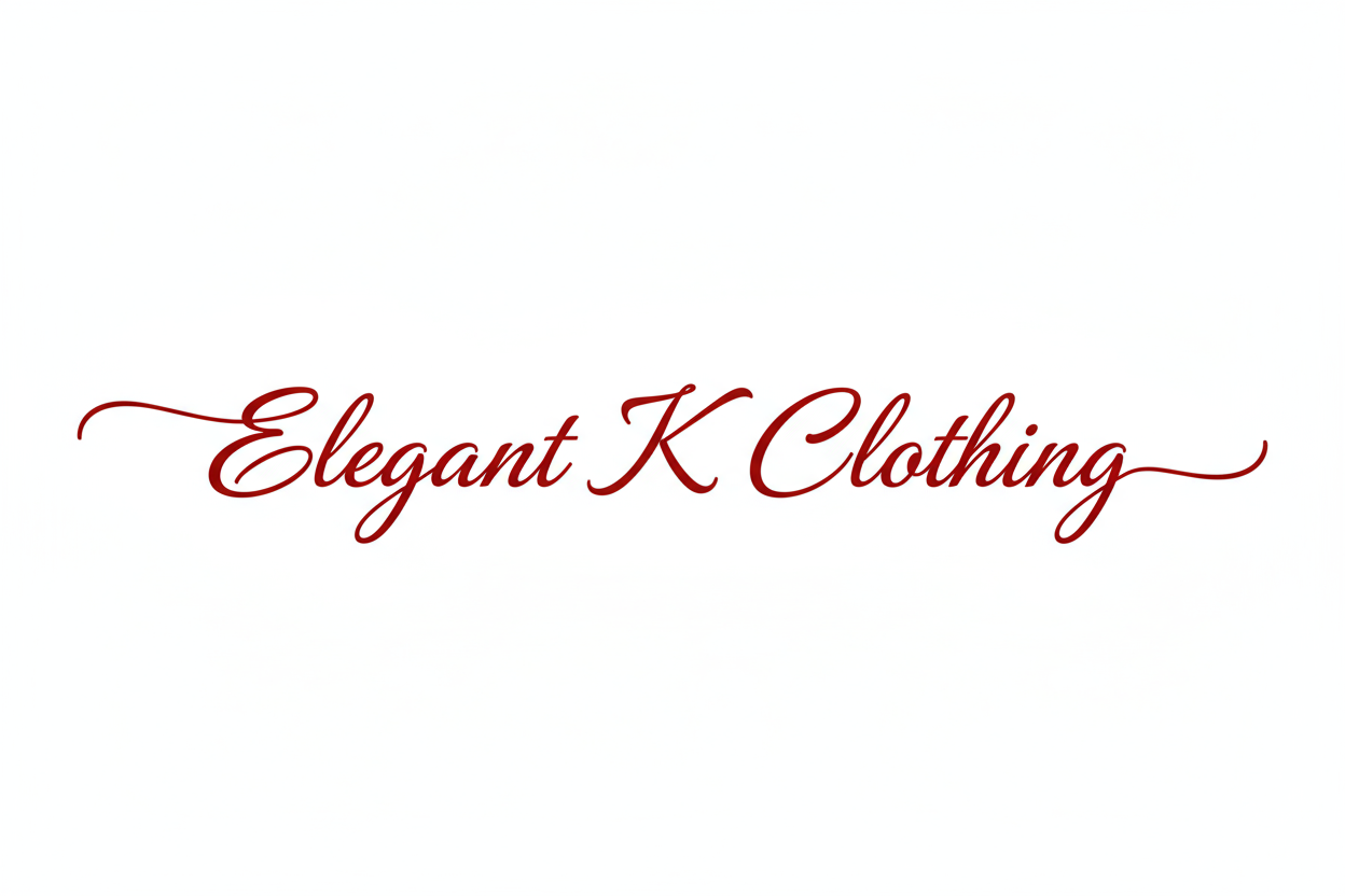 Elegant K Clothing (red elegant writing and white background)