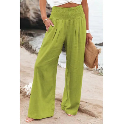 Women's High Rise Wide Leg Pants with Pockets