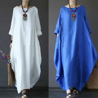 Women Loose Round Neck Long Dress