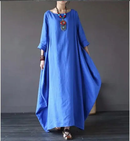 Women Loose Round Neck Long Dress