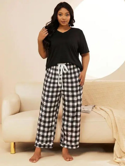 Women's Pajamas Set with Love Print Pants
