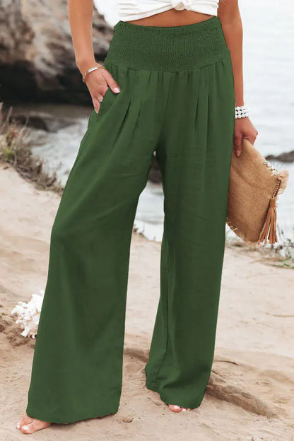 Women's High Rise Wide Leg Pants with Pockets