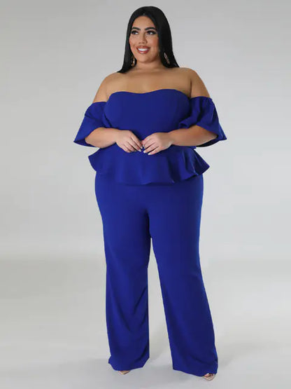 Women Off Shoulder Ruffled Jumpsuit