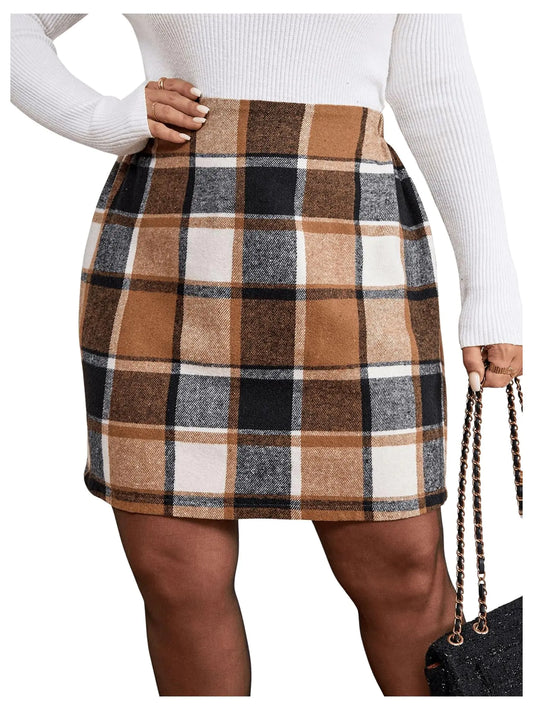Women’s Plaid High Waisted Mini Skirts