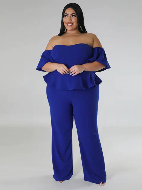 Women Off Shoulder Ruffled Jumpsuit