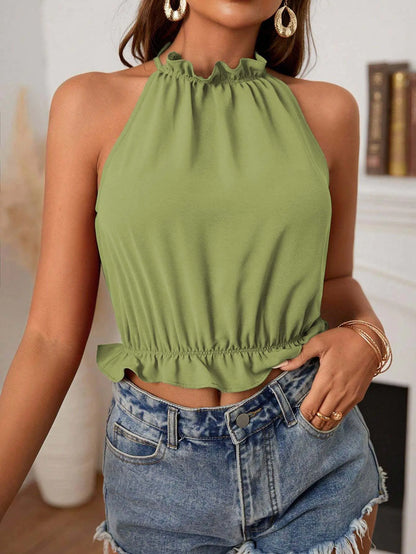 Women Sleeveless Stylish Halter Top Blouse