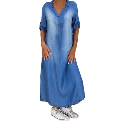 Women Denim Washed Dress