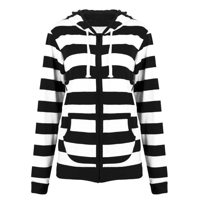 Women Long Sleeve Striped Sweatshirt