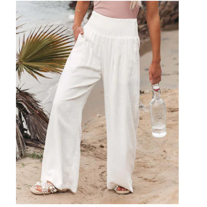 Women's High Rise Wide Leg Pants with Pockets