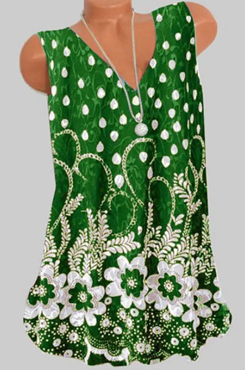 Women Printed Sleeveless Blouse