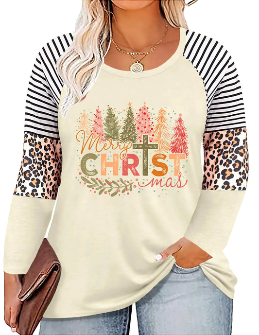 Women Merry Christmas Shirts Christmas Lights Shirt Xmas Long Sleeve Tops