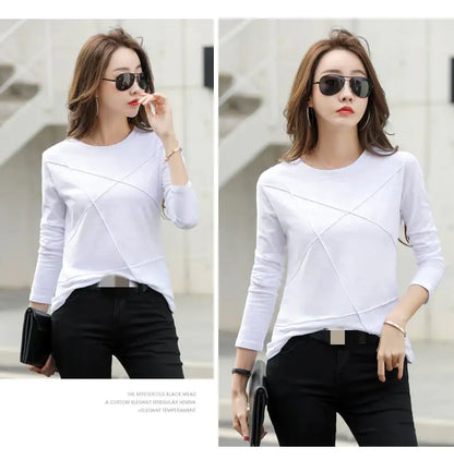 Women's Long-Sleeved Cotton T-shirt