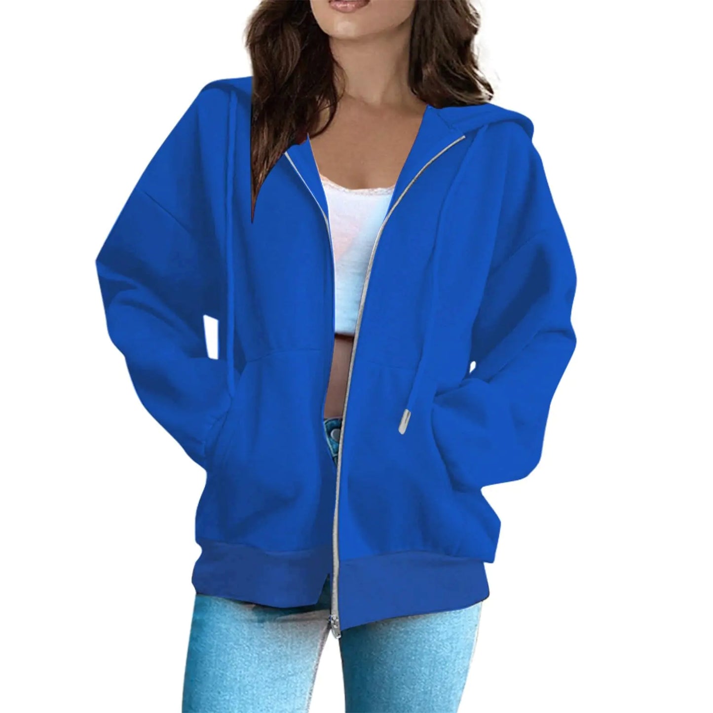 Lainuyoah Women Lightweight Zip Up Sweatshirts